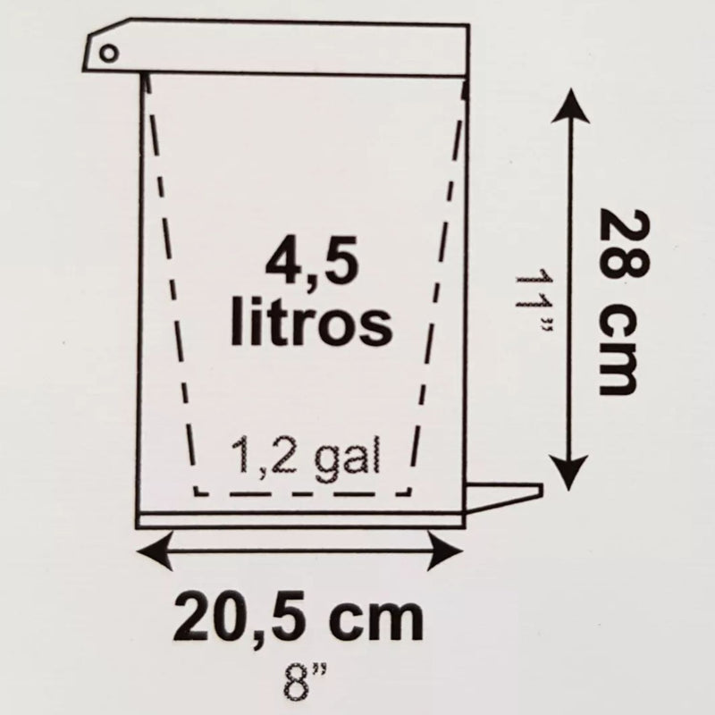 Lixeira Aço Inox 4,5L NIX