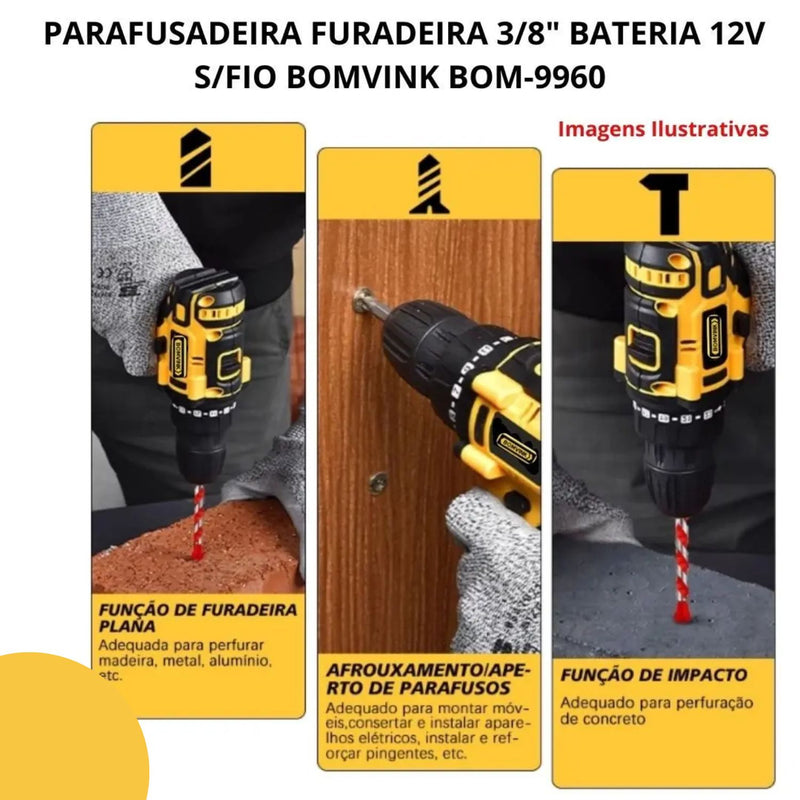 Parafusadeira 12V BOM-9960 Bomvink